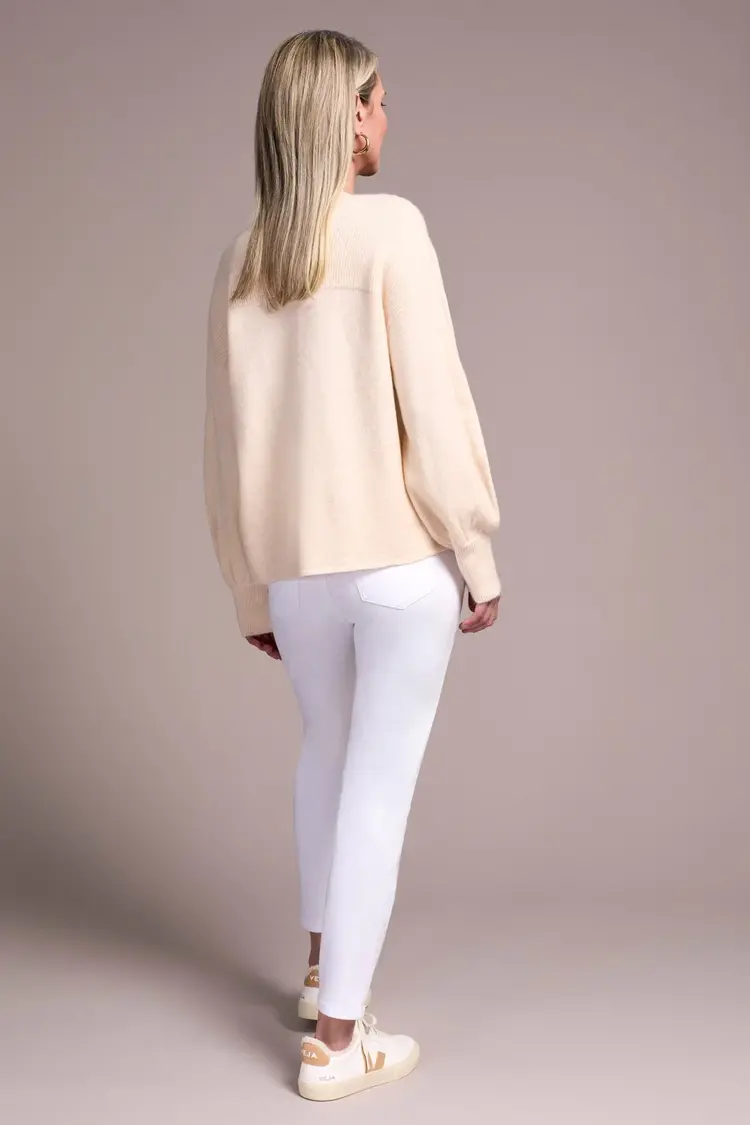 Tribal Tribal Long Sleeve Notch Neckline Sweater 2380O