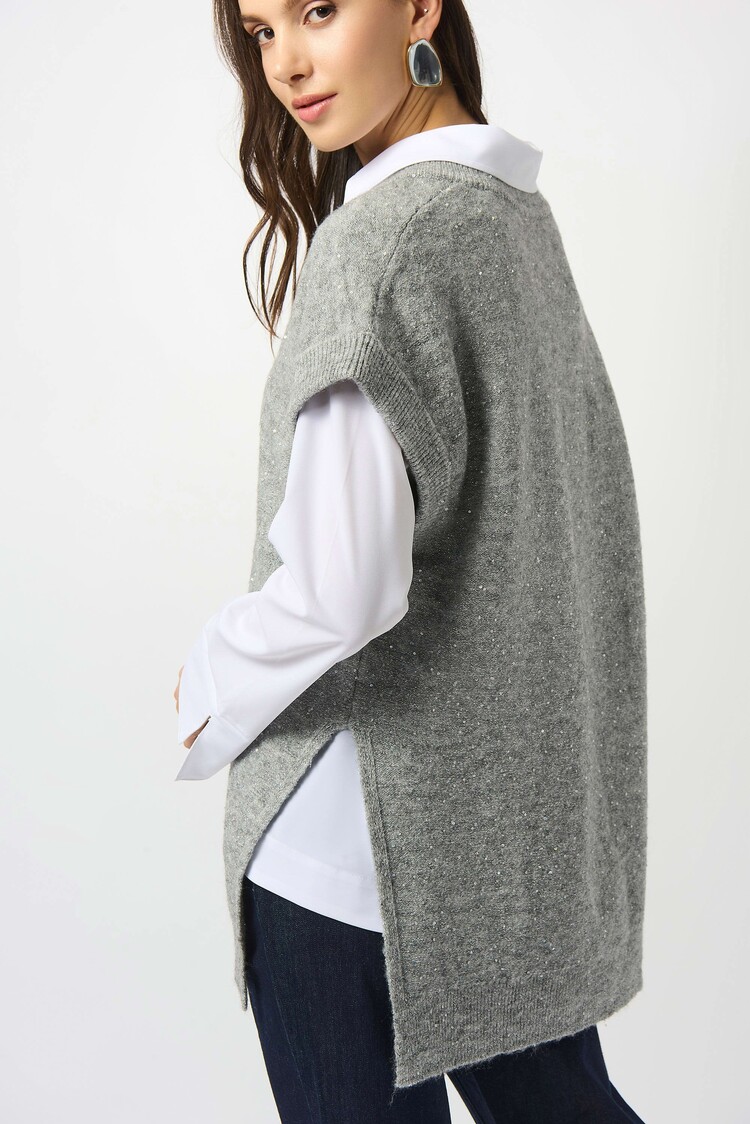 Joseph Ribkoff Joseph Ribkoff 253957 Sleeveless Sweater Tunic w/ Sequins