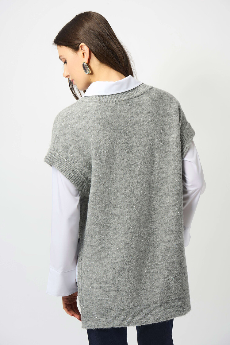 Joseph Ribkoff Joseph Ribkoff 253957 Sleeveless Sweater Tunic w/ Sequins