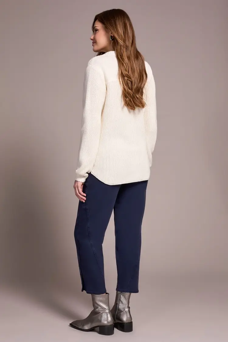 Tribal Tribal 5939O Sweater Shacket w/ Special Wash Effect