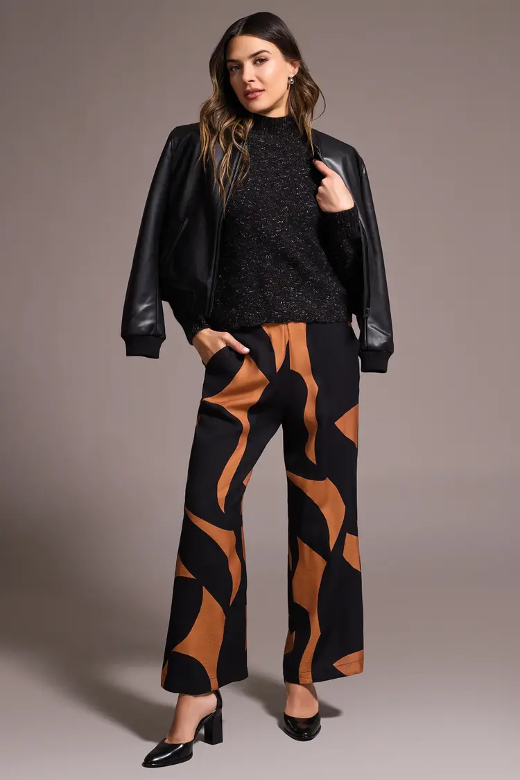 Tribal Tribal Zipped Front Faux Leather Bomber Jacket 5924O