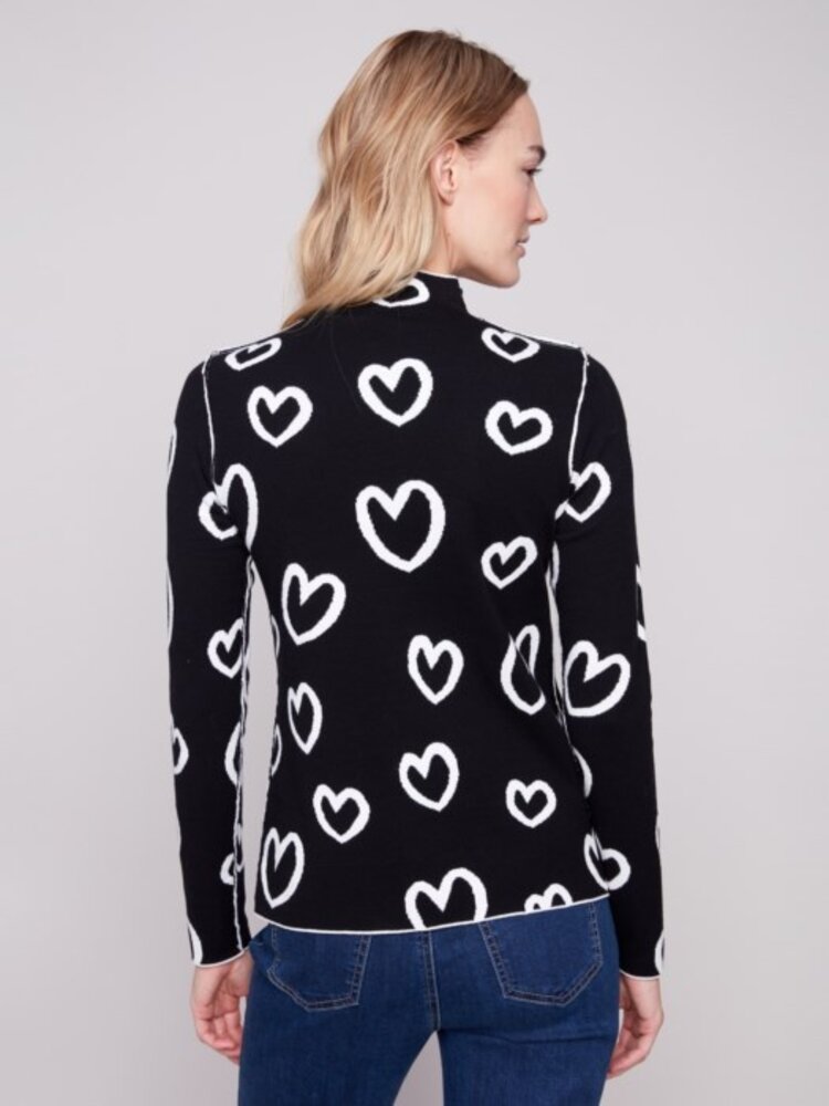 Charlie B Charlie B Gutsy Knit Reversible Mock Neck Sweater C2681PR