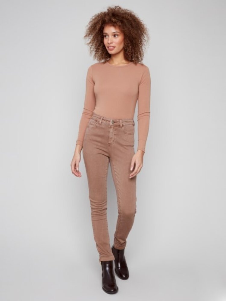 Charlie B Charlie B C5309Y Cuffed Hem Slim 5 Pocket Pant