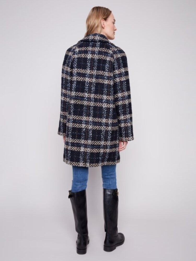 Charlie B Charlie C6381 Plaid Boucle Coat