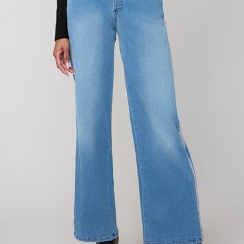 Renuar Renuar R11017DP Petite Straight Leg Jean w/ Side Panel Detail