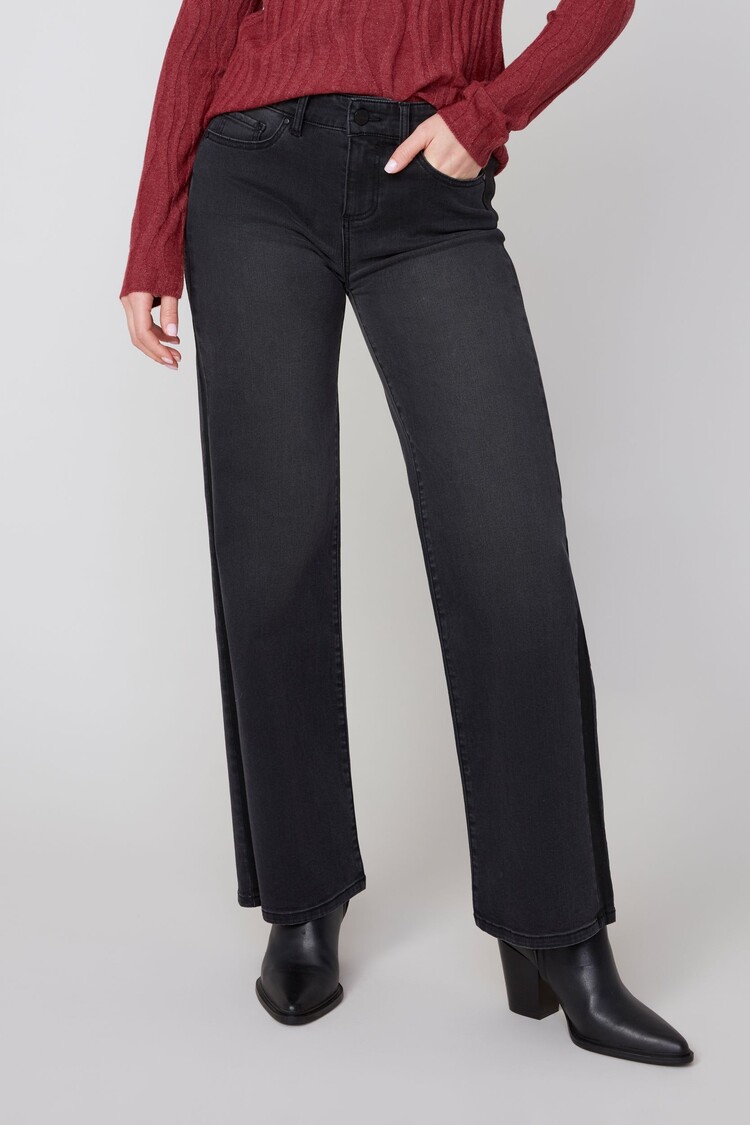 Renuar Renuar R11017DP Petite Straight Leg Jean w/ Side Panel Detail