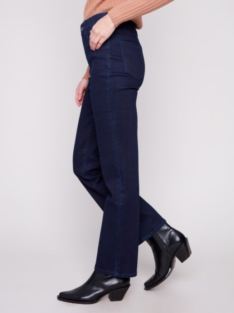 Charlie B Charlie B Straight Leg 5 Pocket Stretch Denim Pants With Elastic Inside C5584R