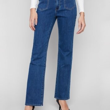 Charlie B Charlie B Flare Leg Stretch Denim Pants With Patch Pockets And Special C5687