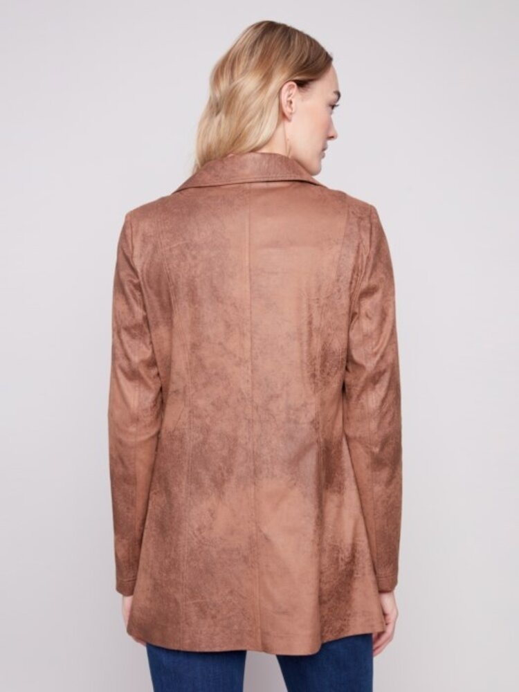 Charlie B Charlie B Vintage Texture Faux Suede Long Jacket C6270RR