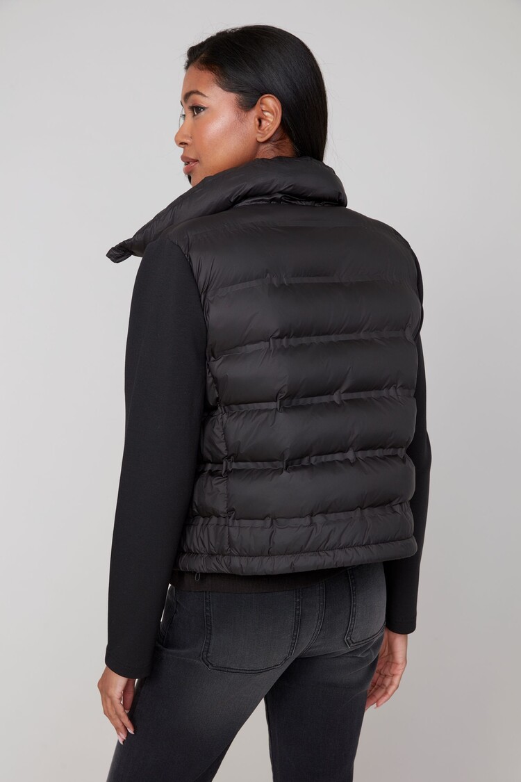 Renuar Renuar R3858L Crop Mix Media Puffer Jacket