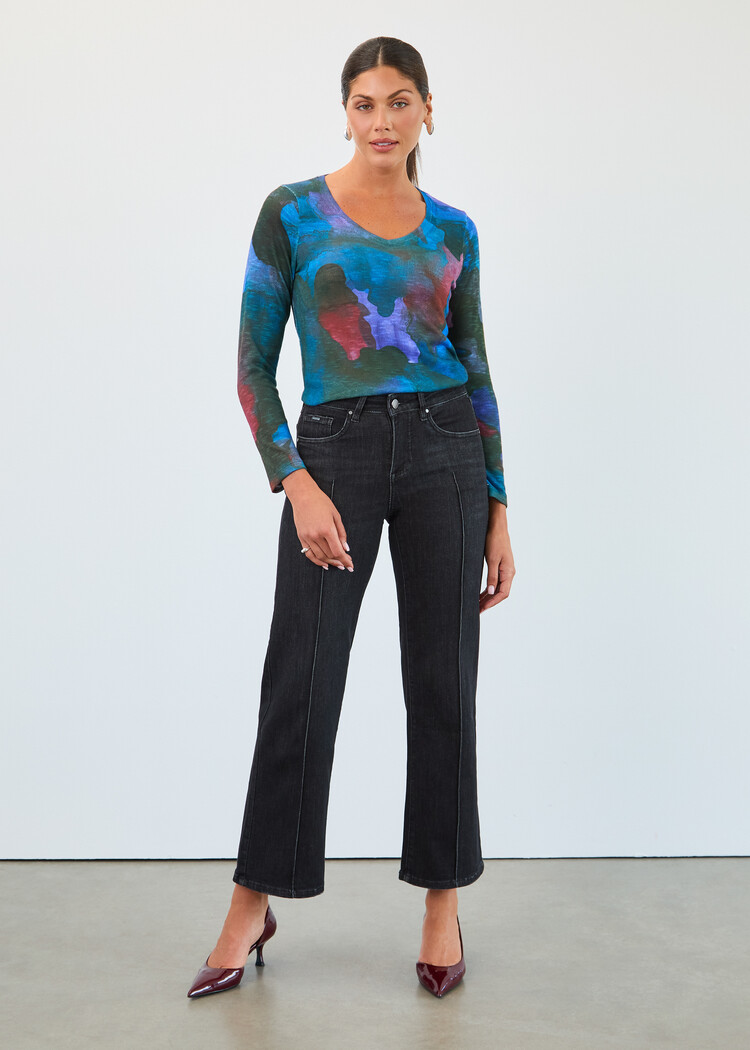 French Dressing Jeans French Dressing Jeans Long Sleeve V-Neck Top 3510955