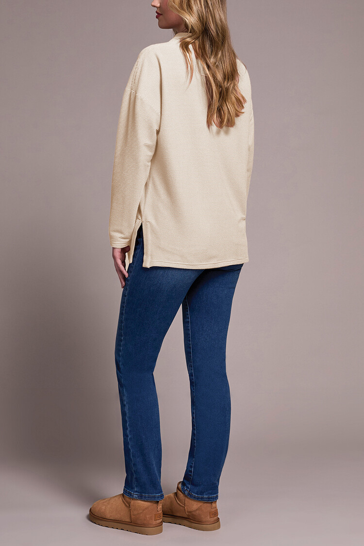 Tribal Tribal Funnel Neck Tunic W/ Side Slits 5898O