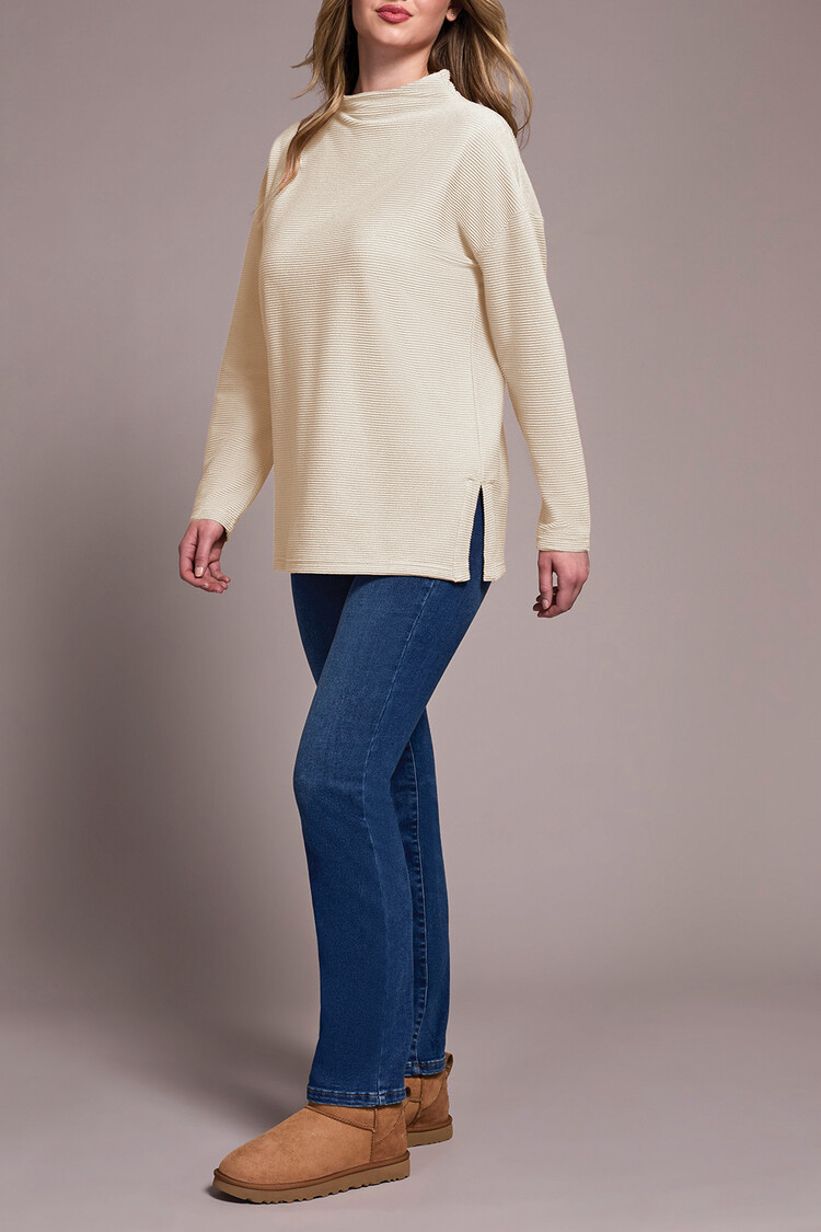 Tribal Tribal Funnel Neck Tunic W/ Side Slits 5898O