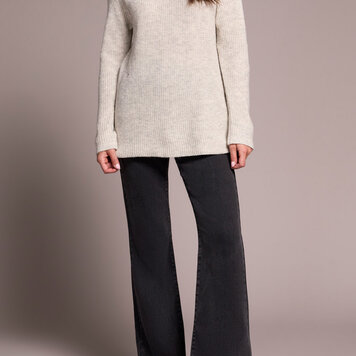 Tribal Tribal Mock Neck Tunic Sweater W/ Side Slits 5566O