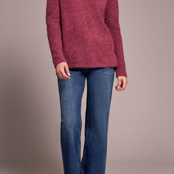 Tribal Tribal Cowl Neck Sweater With Side Slits 5929O