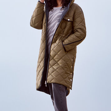 Tribal Tribal Long Sleeve Zip Front Reversible Puffer With Hood 2316O