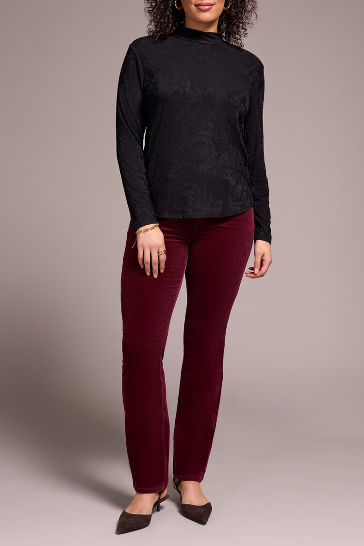 Tribal Long Sleeve Mock Neck Top 2360O