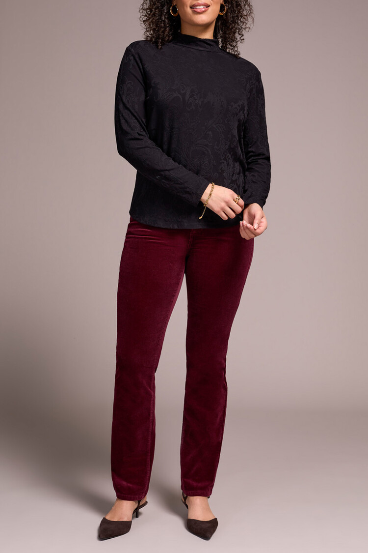 Tribal Long Sleeve Mock Neck Top 2360O