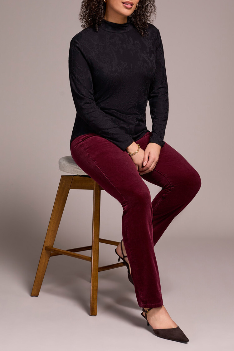 Tribal Long Sleeve Mock Neck Top 2360O