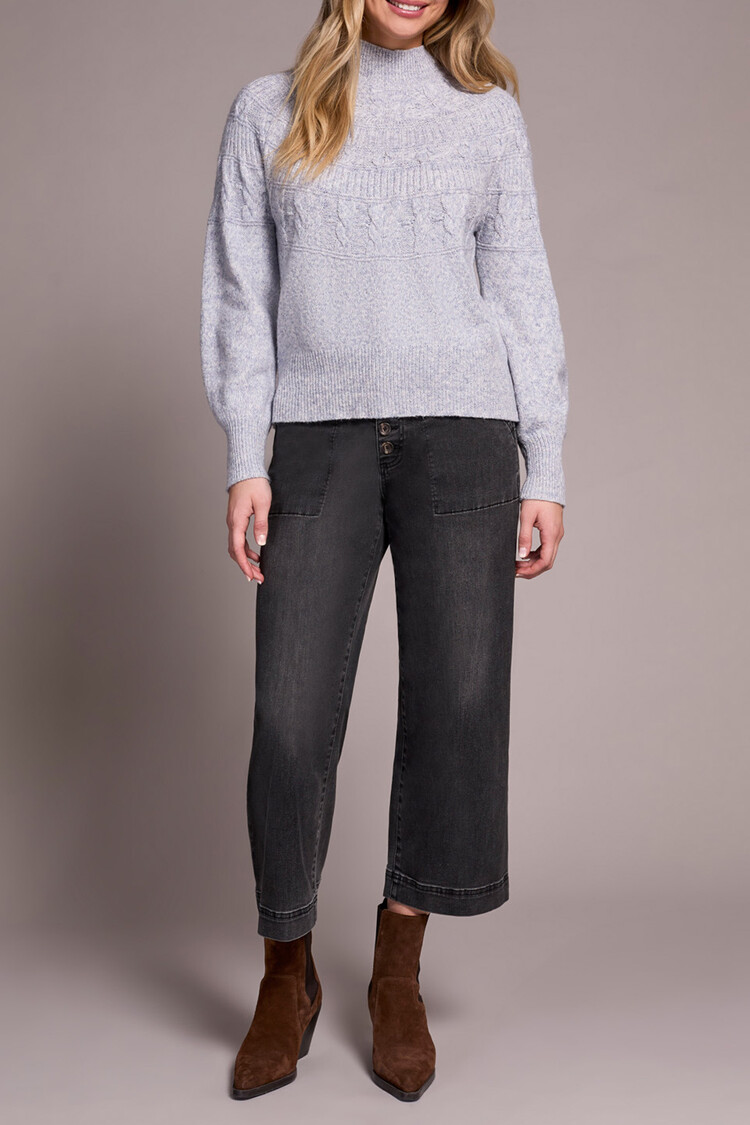 Tribal Tribal Long Sleeve Mock Neck Sweater 2252O