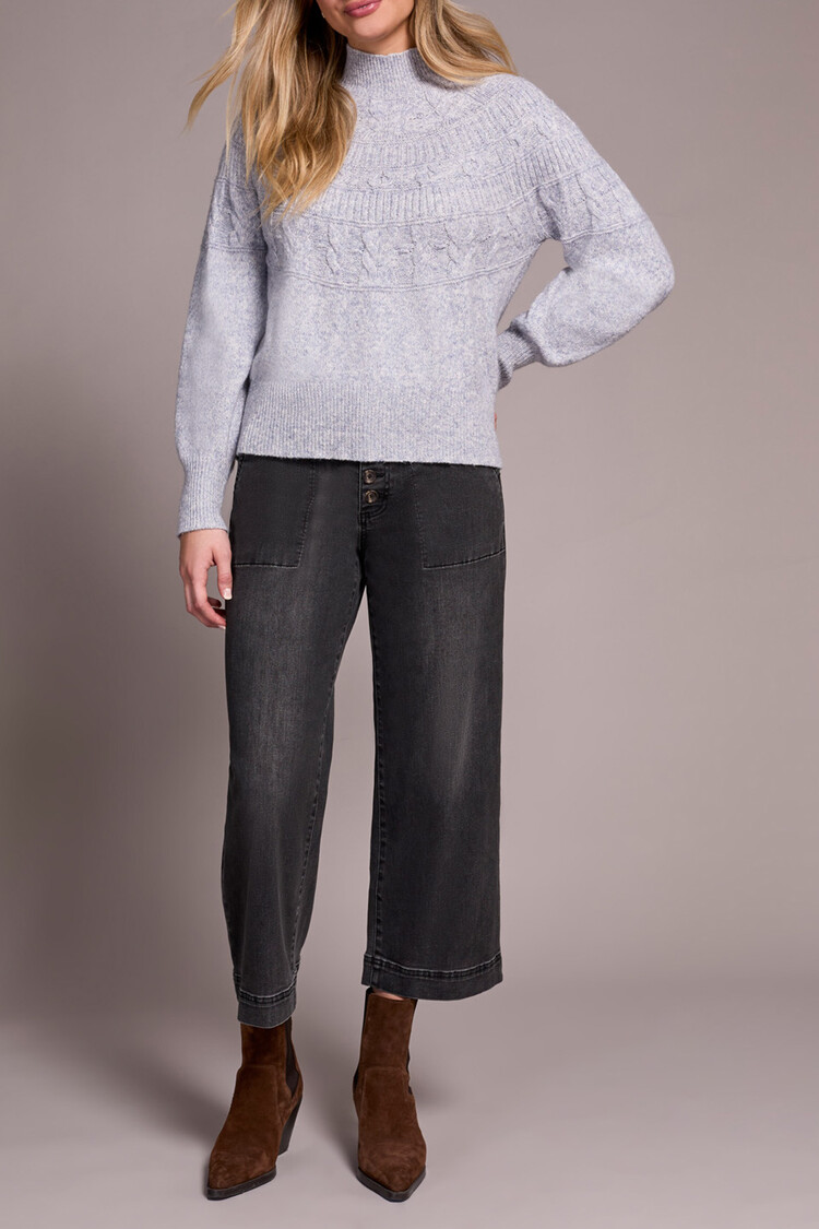 Tribal Tribal Long Sleeve Mock Neck Sweater 2252O