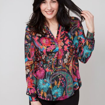 Renuar Renuar R5217 Collared Long Sleeve Blouse