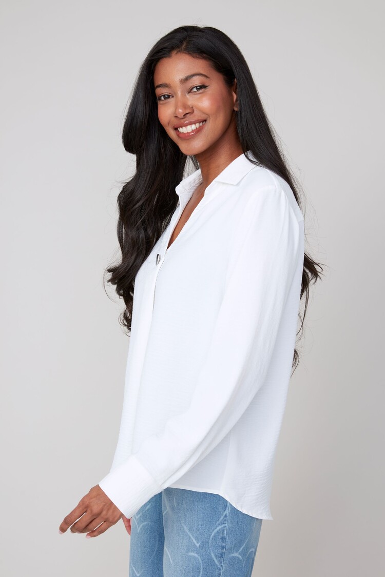 Renuar Renuar R5009 Collared Blouse w/ Button