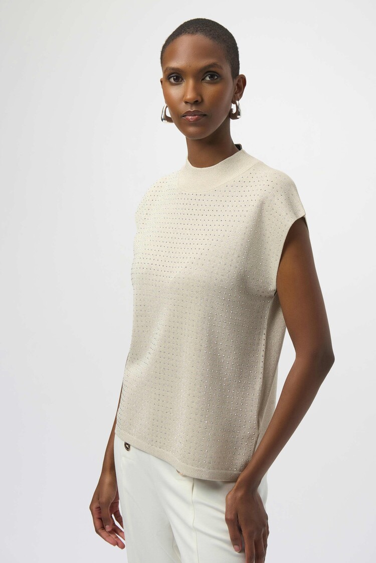 Joseph Ribkoff Joseph Ribkoff Sweater Knit Sleeveless Pullover with Iron-On Detail  254935