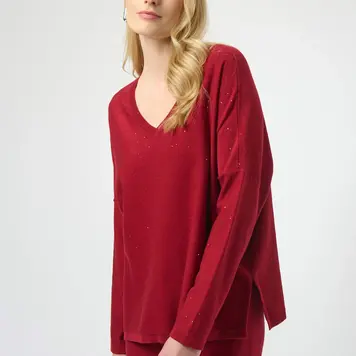 Joseph Ribkoff Joseph Ribkoff  Sequined Sweater Knit Boxy Top 244921F25