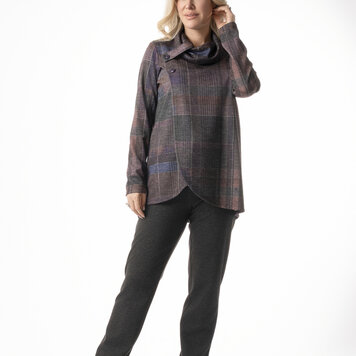 Pure Essence Pure Essence 626-4612 Long Sleeve Cowl Neck Top