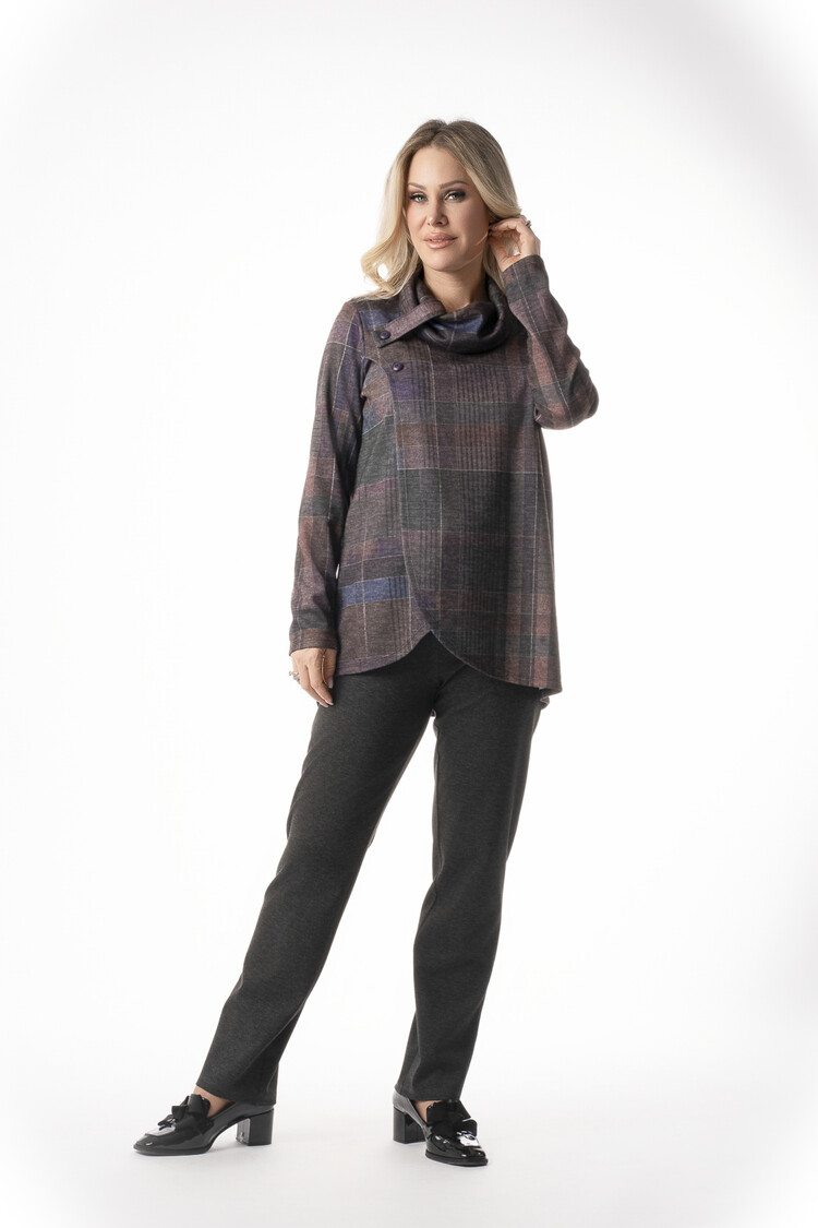 Pure Essence Pure Essence 626-4612 Long Sleeve Cowl Neck Top