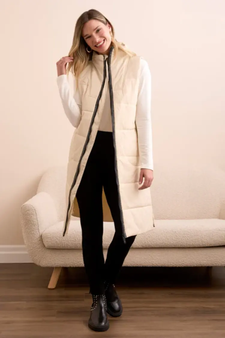 Tribal Tribal Zip Quilted Vest 2314O