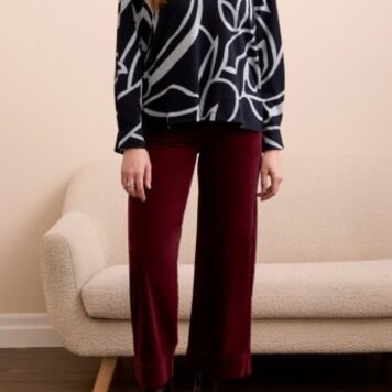 Tribal L/S HENLEY TOP W/SIDE SLITS-GREY MIX 2379O