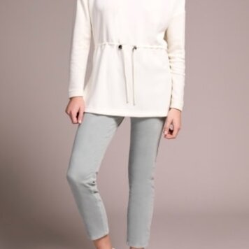 Tribal L/S TURTLE NECK COMBO TOP-CREAM