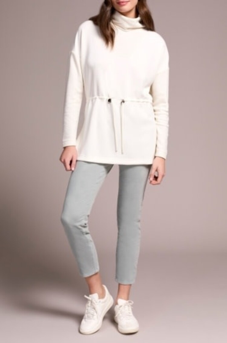 Tribal L/S TURTLE NECK COMBO TOP-CREAM