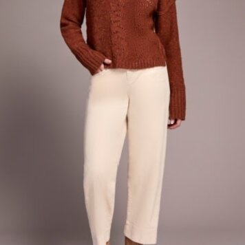 Tribal CREW NECK SWEATER  W/PUFF SLV -M GINGERSPICE