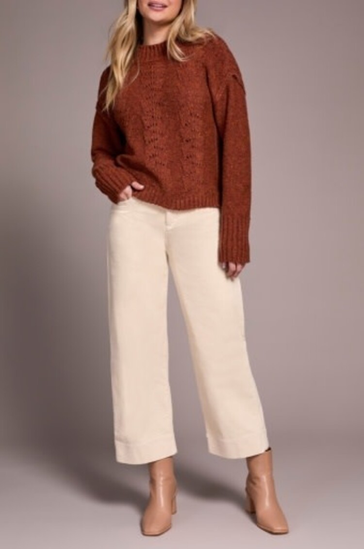 Tribal CREW NECK SWEATER  W/PUFF SLV -M GINGERSPICE