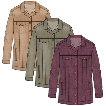 Tribal DENIM MAXI JACKET 6015O-PASSION PLUM