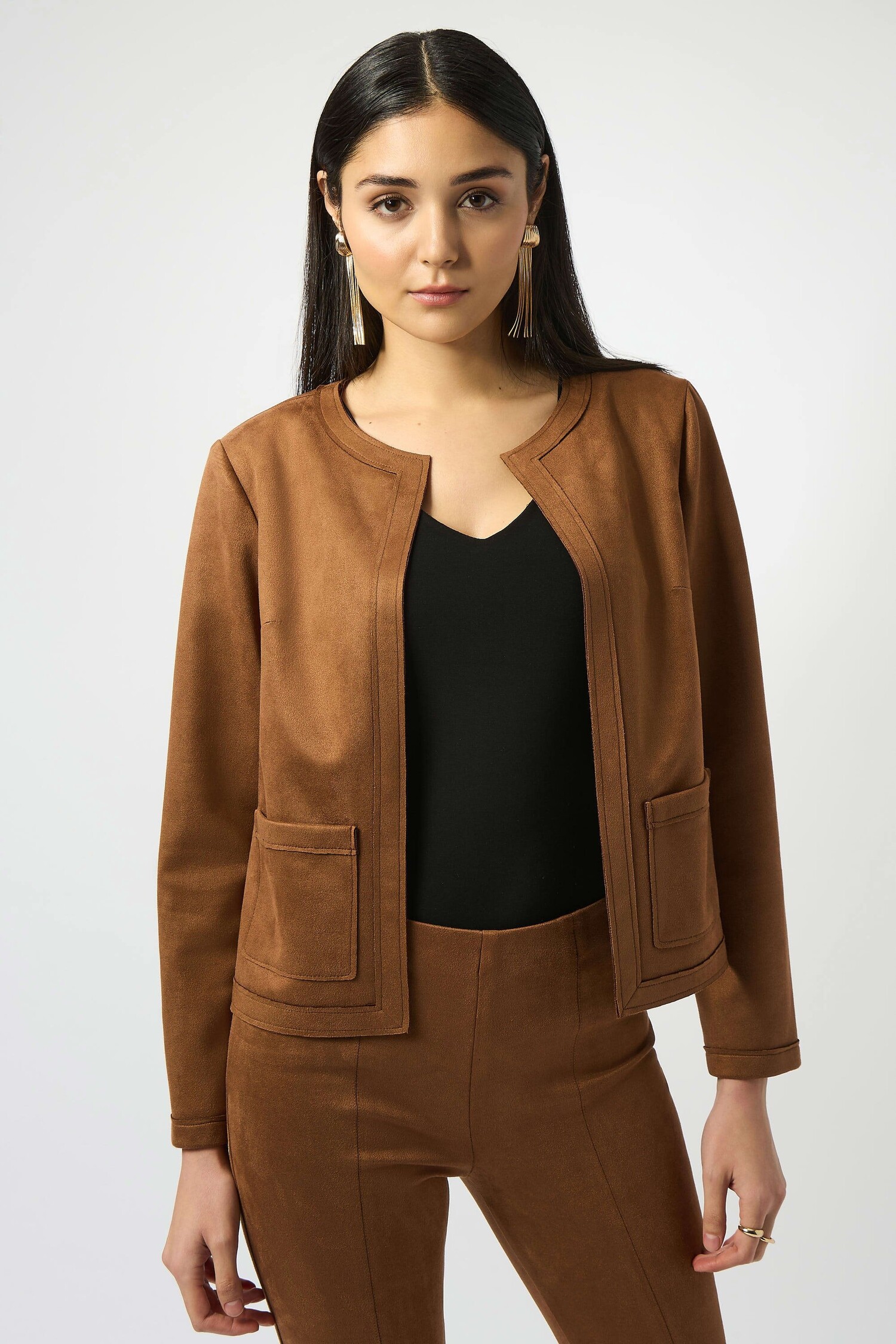 Joseph Ribkoff Scuba Suede Straight Jacket 253173 - Main Street