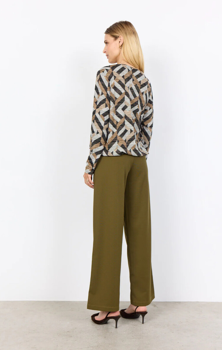 Soya Concept Soya Concept Galina 64 Round Neck with Elastic Hemline and Abstract Print