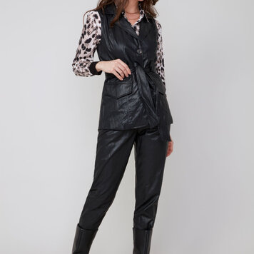 Renuar Renuar R3912L Faux Leather Vest w/ Belt