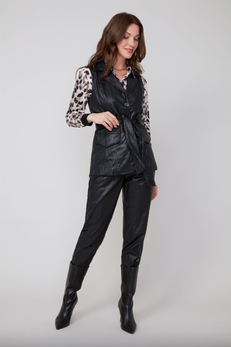 Renuar Renuar R3912L Faux Leather Vest w/ Belt