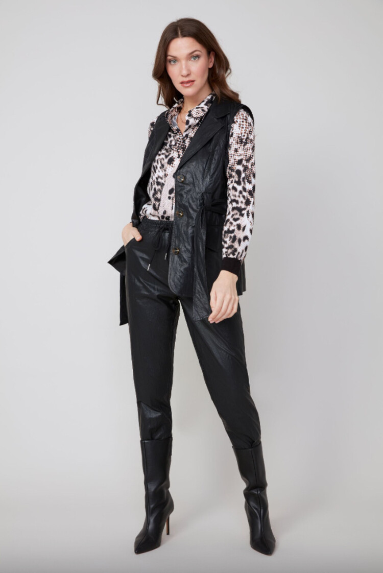 Renuar Renuar R3912L Faux Leather Vest w/ Belt