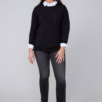 Renuar Renuar R6957 Crewneck Sweater w/ Chest Pocket