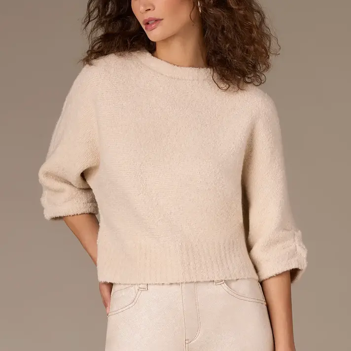Wit & Wisdom Long Puff Sleeve V Neck Knit Top P7401S48E