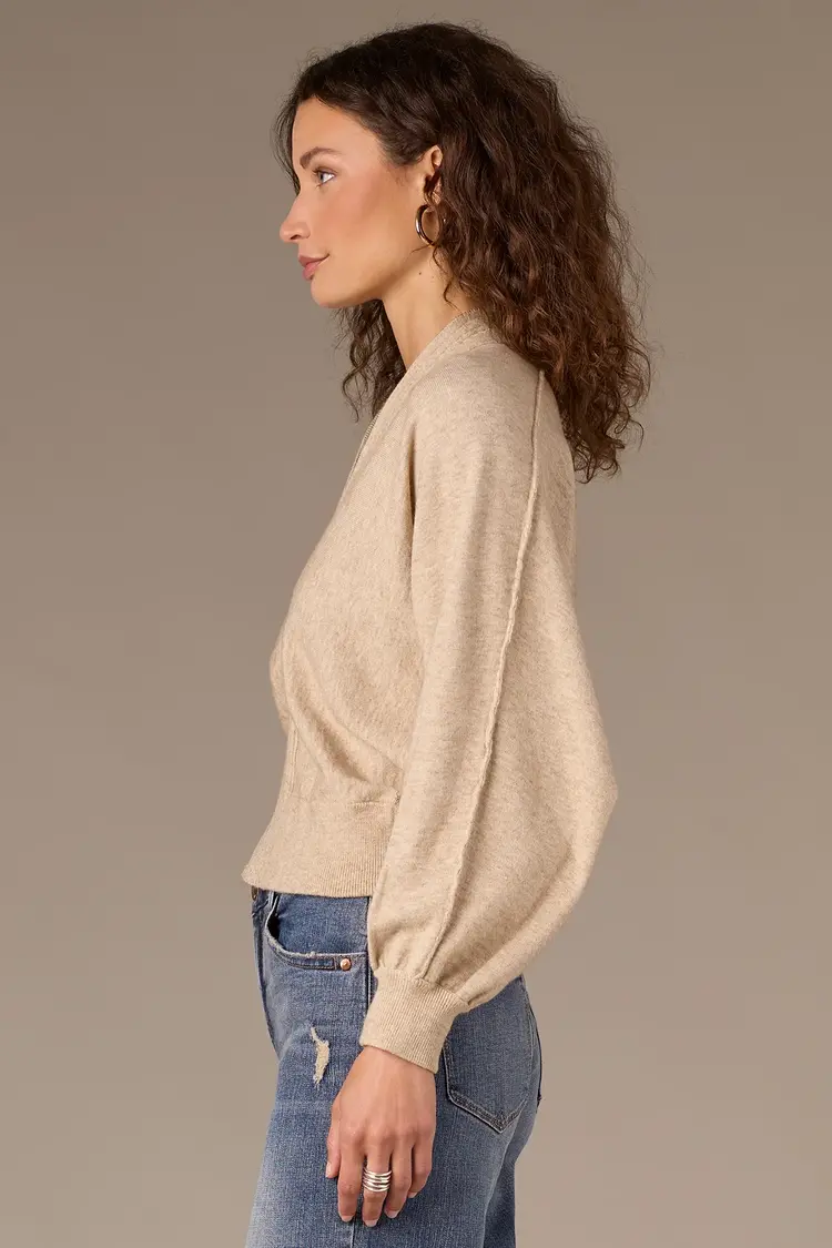 Wit&Wisdom Wit & Wisdom Long Dolman Sleeve V Neck Zip Up Sweater Jacket P625HASW