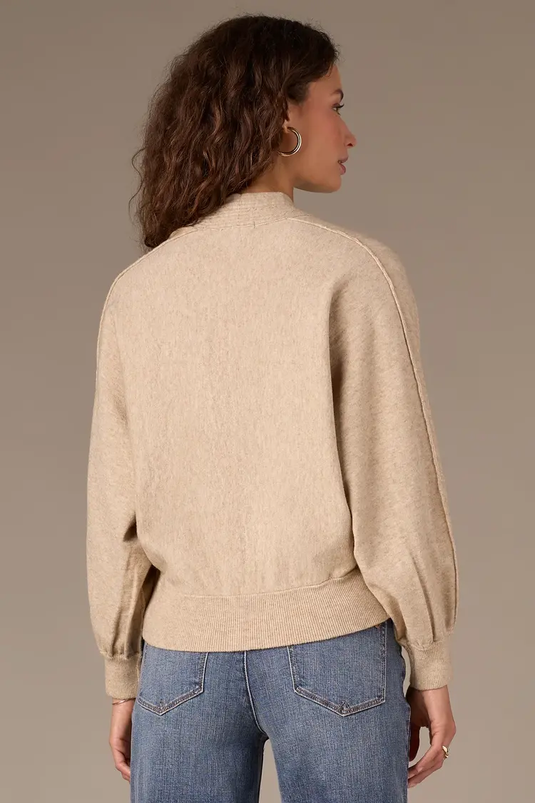 Wit&Wisdom Wit & Wisdom Long Dolman Sleeve V Neck Zip Up Sweater Jacket P625HASW