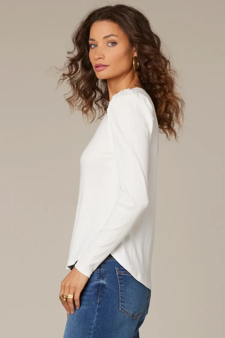 Wit&Wisdom Wit & Wisdom Long Puff Sleeve V Neck Knit Top P7401S48E