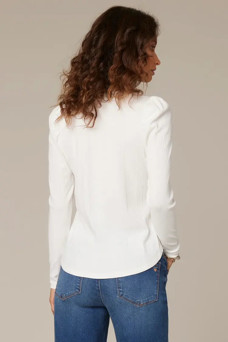 Wit&Wisdom Wit & Wisdom Long Puff Sleeve V Neck Knit Top P7401S48E