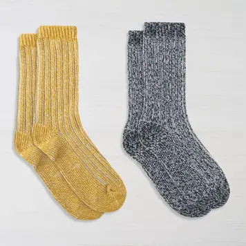 Lemon Lemon 2PK Women’s Boyfriend Boot Crew Sock